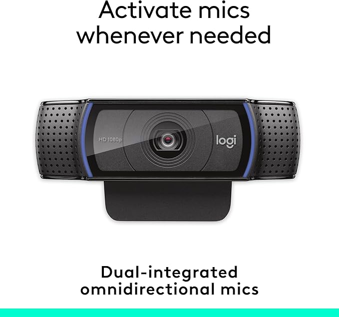 Logitech C920e HD 1080p Mic-Enabled Webcam Certified for Zoom Microsoft Teams Compatible TAA Compliant