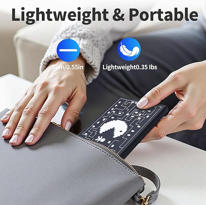 Plicnla Portable External Hard Drive 500GBUSB 3.0 USB-C Storage Expansion for PC Mac Desktop Laptop PS4/5 Xbox One X/S Xbox 360 (Pacman)