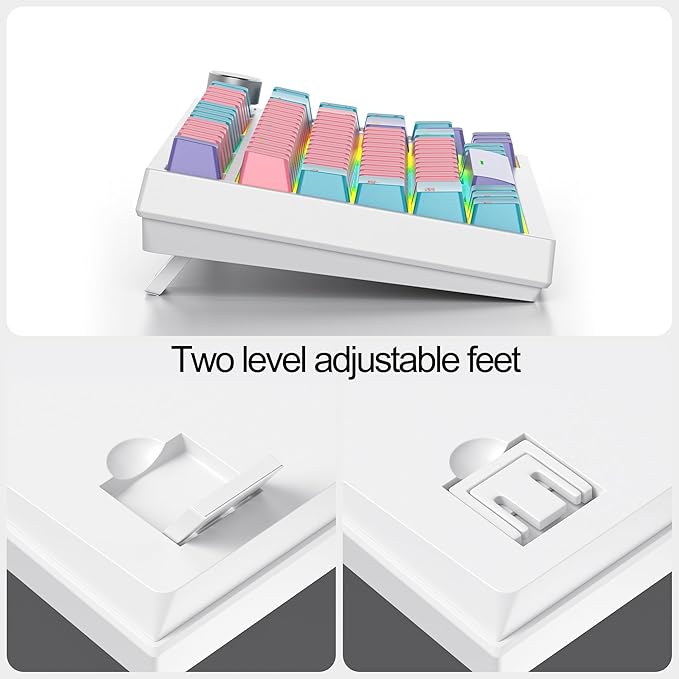 Fogruaden Wired Hot Swappable 75% Percent Mechanical Keyboard Red Switch TKL Pink Mechanical Keyboard Gasket Mount RGB Backlit Compact Gaming Keyboards with Volume Knob(Pink)