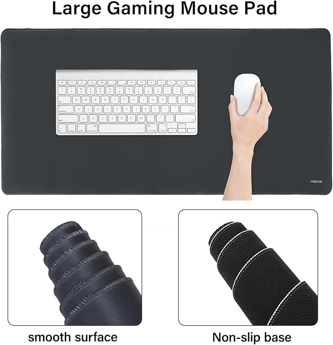 MOSISO Keyboard Mouse Pad Set Large Gaming Mouse Pad&ampRectangular Keyboard Wrist Rest&ampMousepad with Wrist Rest&ampCoaster Ergonomic Non-Slip&ampEasy Typing Pad with Curved Silicone Lining