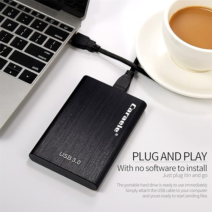 Portable SATA External Hard Drive HDD 2TB 1TB 500GB USB3.0 Ulra-Fast File Transfers (1TB Black)