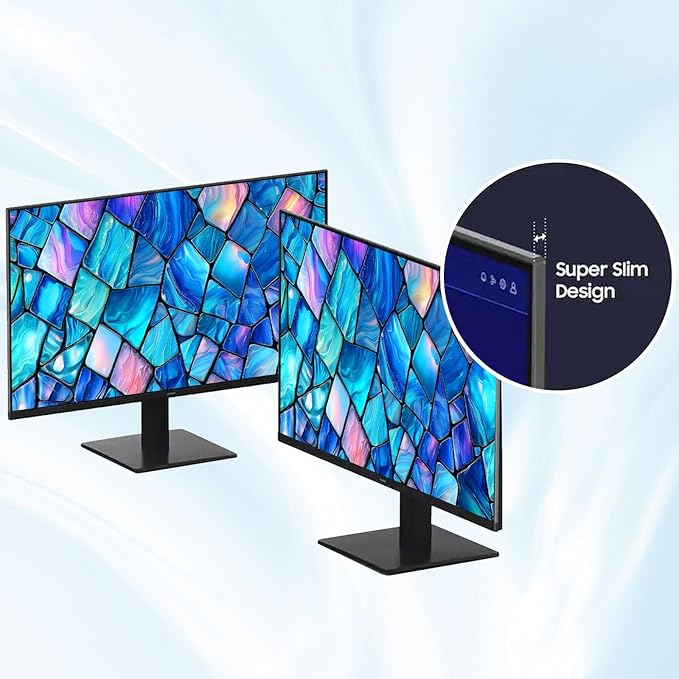 Samsung S3 24 inch IPS LED FHD (1920x1080) Monitor 100Hz Refresh Rate 5ms Eye Care Flicker-Free Game Mode Slim Design HDMI &amp VGA Tilt Adjustment Black