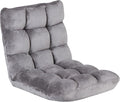 Nouva Adjustable Floor Chair 14-Position Sofa Bed Foldable Cushion Video Gaming Chairs Bean Bag Chair Reading Seating for Adults Kids Teens for Bedroom Living Room Indoor UseGrey