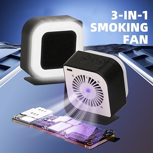 Laptop Cooling Fan Stand 3 Speeds Adjustable Battery Included Hollow Design for Mini M4 and M4 Pro