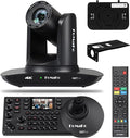 FoMaKo 4K 20X PTZ Camera HDMI AI Auto-Tracking PTZ CameraPTZ Controller PoE 3 LCD Screen Preview for Church Worship Education Conference Events PTZ BundleNDI 6 &amp NDI HX3 Certified(K20UH+KC608)