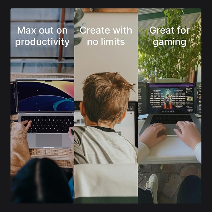 16 Pro Triple Laptop Screen Extender Dual 16 2k Portable Monitors 144Hz 100% DCI-P3 Compatible with 16 MacBook Pro M1 M2 M3 M4 &amp Windows Laptops for Gaming Creators &amp Professional
