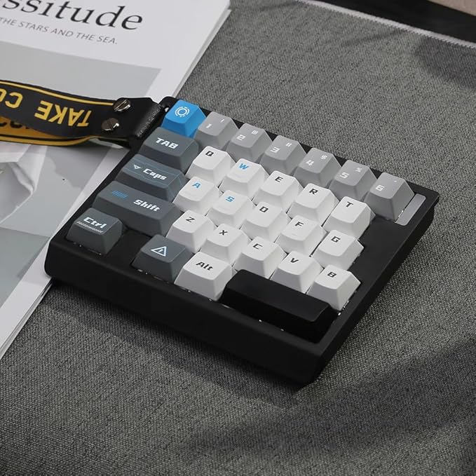 HE30 Rapid Trigger Gaming KeyboardOne-Handed Magnetic Switch Hall Effect RGB HotSwap Custom Mechanical Keyboard Adjustable Actuation8kHz Polling Rate Mini Macro Gasket Keypad (Black-Top Secret)