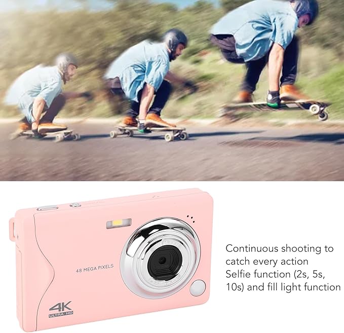 4K Video Camera 48MP Digital Camera with Webcam Function 16x Zoom Compact and Portable for Traveling Family Gatherings and Studying