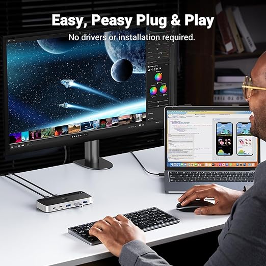 UGREEN USB 3.0 Switch 2 Computers Sharing USB C &amp A Devices 4 Port USB Switcher Sharing Keyboard and Mouse Printer/Scanner USB Switch Hub for Two Computers with 2 USB3.0 Cables and Remote