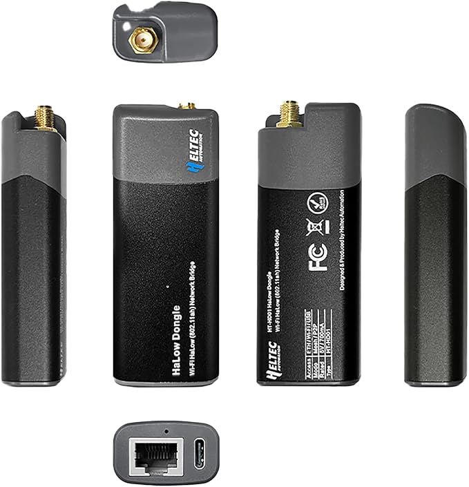 Heltec Wi-Fi HaLow Dongle 1KM Ultra-Long-Range USB Type-C Low Power Consumption Wireless Network Bridge IEEE 802.11ah 902-928MHz Supported Wi-Fi and Ethernet (AP + STA 1Pair)