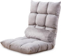 Folding Floor Chair 5-Position Cushioned Adjustable Lazy Sofa Foldable Floor Lounger for Adults Kids Gaming Reading Meditating (Gray)