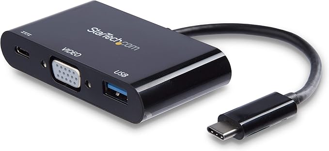 StarTech.com USB-C VGA Multiport Adapter - USB-A Port - with Power Delivery (USB PD) - USB C Adapter Converter - USB C Dongle