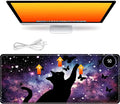 Heated Mouse Pad with 3 Heating Modes &amp 3 Hours Auto Shut31.5x 13 Fast Heating Desk MatPU Leather Office Desk MatAstral Cat