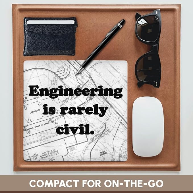 3dRose LLC 8 x 8 x 0.25 Inches Mouse Pad Engineering is Rarely Civil Civil Engineer (mp_149859_1)