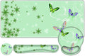 Mint Green Butterflies Florals Mouse Pad XXL Large Desk Mat Extended Reading Desk pad 4PCS Non-Slip Rubber Base Computer Big Mousepads for Work Game Office Home Decor Cute Girls Woemn Gifts