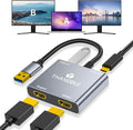 4 in 1 USB to Dual HDMI Adapter 1080P 60Hz USB A 3.0 to HDMI Adapter for Laptop PC Desktop Compatible with Mac OS Windows 7/8/10/11 - Requires Driver Installation