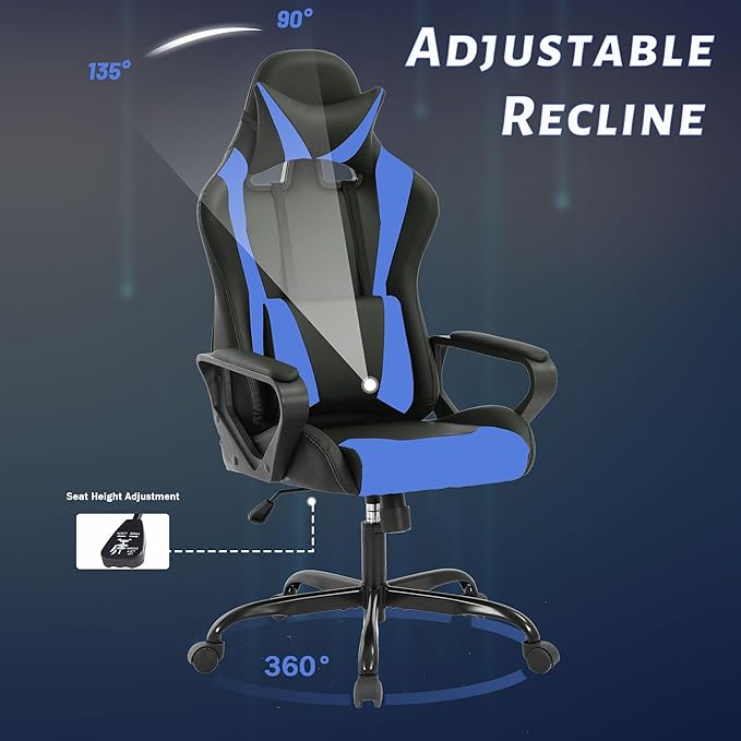Cheap Gaming Chair PC Chair Ergonomic Office Chair Computer Chair Video Game Chairs for Kids Silla Gamer Chair with Headrest and Lumbar Support Massage Chair Gaming Chairs for Adults Comfy Chair