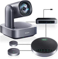 Tenveo 4K PTZ Conference Room Camera System AI Auto-Tracking 12X Optical Zoom USB3.0 HDMI PTZ Camera and Bluetooth Speakerphone with 2 Expansion Mics Kit Wide Angle for Large Room Meetings
