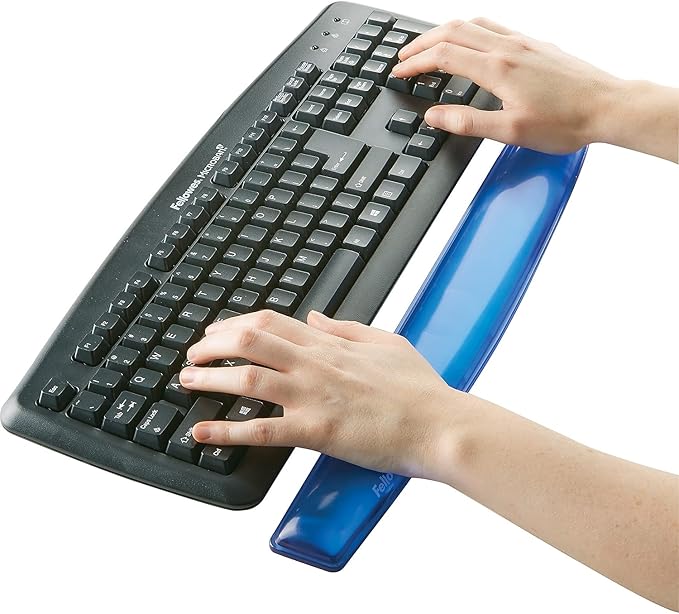 Fellowes 91137 Gel Crystals Keyboard Wrist Rest Blue
