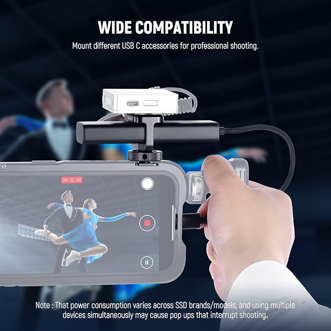 NEEWER USB C Hub Dock with Cold Shoe Adapter 4 in 1 Multiport Adapter Dongle with 3X USB C Port 3.1 Gen2 &amp 1x 100W PD 10Gbps Compatible with iPhone 16 15 iPad Mac Android PC Laptop PS020E