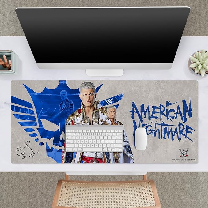 Head Case Designs Officially Licensed WWE Superstar Graphics &amp Signature Cody Rhodes 37.4 x 15.75 x 0.16 inches (900 x 400 mm) - XL Gaming Office Desk PC Keyboard Mouse Mat Pad