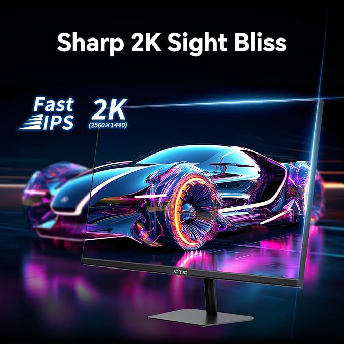 KTC 24 Gaming Monitor 180Hz 144hz Monitor QHD(2560x1440p) l Up to 1MS | Fast IPS Monitor |122% SRGB | 2X DP &amp 2X HDM|100×100mm VESA Compatible (Renewed)