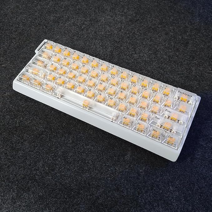 FKZ H60 Aluminum Keyboard Case60% Compact Customized Mechanical Gaming Keyboard Housing Compatible with Wooting60/Win60/GH60/MADLIONS MAD60HE/61Keys Barebones Keyboard DIY (White)
