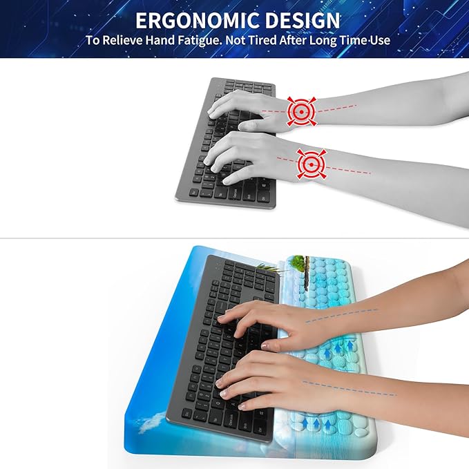 Wrist Rest for Computer Keyboard Keyboard Wrist Rest Ergonomic Keyboards Holder for Easy Typing Working Wrist Pad for Keyboards with Comfortable Wrist Rest for Keyboard Blue