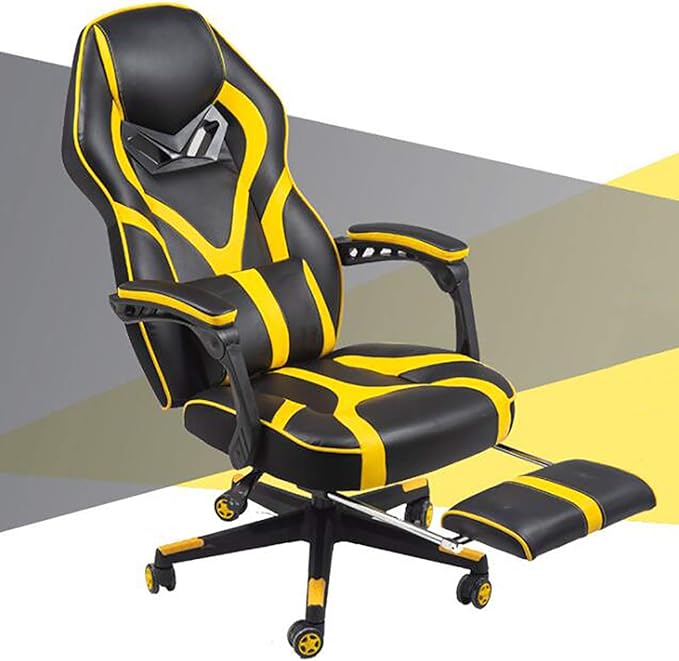 Office Chair Gaming Chair Computer Chair Ergonomic Gaming Chair with FootrestHigh Back Adjustable Swivel Chair Recliner for AdultsRacing PC Game Chair PU Leather Gamer Chair with Headrest