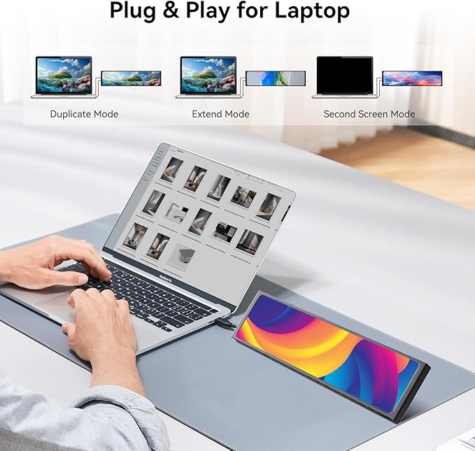 11.26 Mini Monitor FHD 1920x440 Small Wide Monitor for PC Case LCD Screen IPS Display with HDMI &amp Type-C for Raspberry Pi Laptop CPU GPU Temperature Aida64 Monitoring