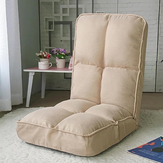 ELEFOCUS Adjustable Folding Sofa Chair 6-Position Lazy Recliner High Back Gaming Reading Lounge Chair for Living Room(IS)
