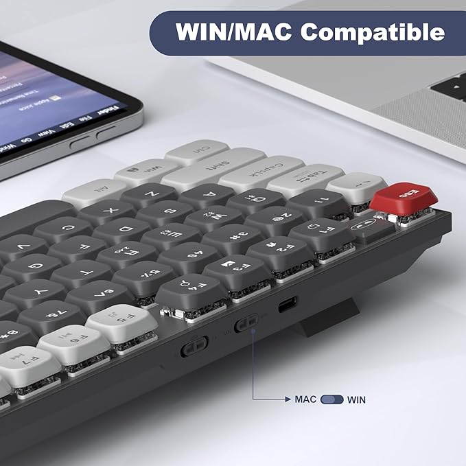 MageGee Wireless Mechanical Keyboard Moon104 RGB Backlight Triple Mode 2.4GHz/BT/USB-C Wired Office Keyboard for Computer/Desktop/PC/Laptop/Surface/Smart TV and Windows 10/8/ 7
