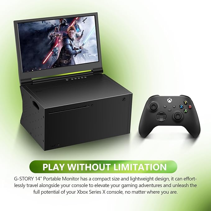 G-STORY 14‘’ Portable Monitor for Xbox Series X 4K Portable Gaming Monitor IPS Screen for Xbox Series X（not Included） with Two HDMI HDR Freesync Game Mode Travel (14“&amp4K for Xbox Series X)