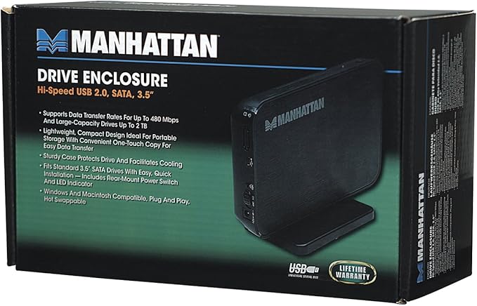 MANHATTAN Hi-Speed SATA 3.5-Inch eSATA External Hard Drive Enclosure 709026