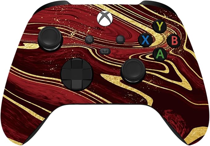ProControllers LLC Wireless Custom Controller Compatible with PC Windows 10+ Series X/S &amp One (Series X/S Red &amp Gold Swirl)