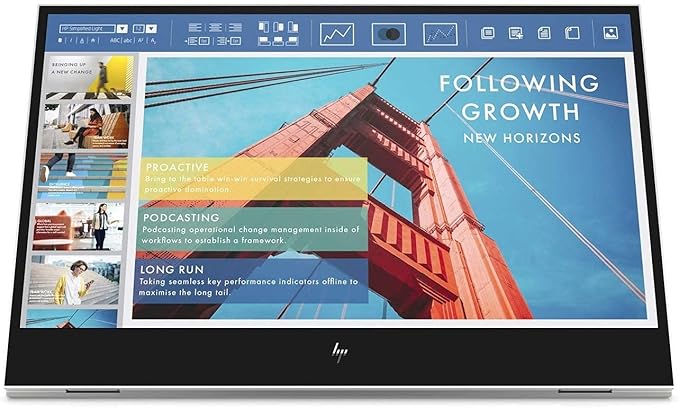 HP E14 G4 Portable Monitor 14 Inch Full HD IPS Panel 60Hz 5ms 400nits Low Blue Light Mode Anti-Glare USB Type-C for Laptop PC Natural Silver 1B065AA (Renewed)