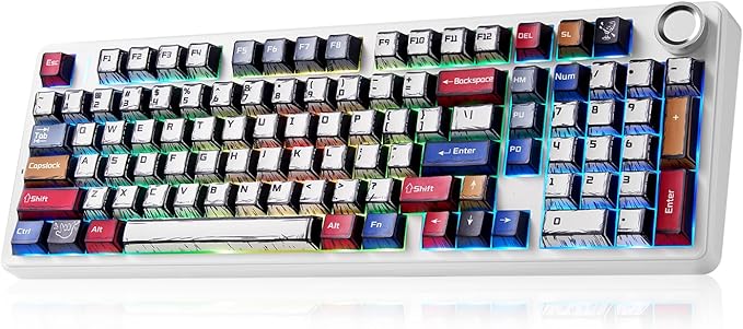 x Aula F99 Pro Mechanical Keyboard Wireless Gaming Keyboards RGB Backlit Hot Swappable Custom Creamy Bluetooth Computer Keyboard Tri-Mode BT5.0/2.4GHz/USB-C Pre-lubed Switches PBT Keycaps