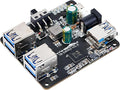 Yahboom 4 Port USB 3.0 Hub for Raspberry Pi Jetson Nano ROS Robot Compatible with USB 3.0/2.0/1.1 Driver-Free Plug&ampPlay Onboard External USB-A5V (Micro-USB)9~24V Power Port for High-Power Dev