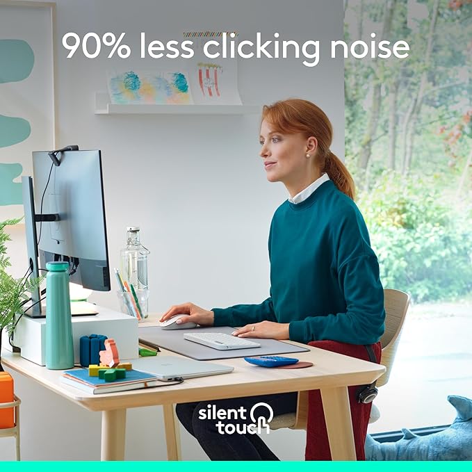 Logitech Signature M650 Wireless Mouse - for Small to Medium Sized Hands 2-Year Battery Silent Clicks Customizable Side Buttons Bluetooth for PC/Mac/Multi-Device/Chromebook - Off White