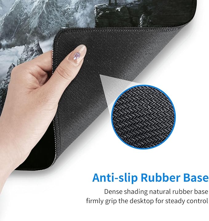 Generic Mouse Pad Non-Slip Rubber Base Mouse Pad Waterproof Desk Writing Mat for Office Home 12x31.5in Black4