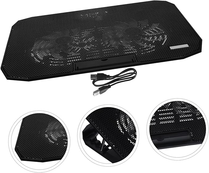 Laptop Cooling Stand with Quiet Fans and LCD Display Portable Cooling Pad for Laptops for Office Home and Gaming Use