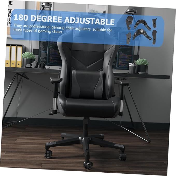 Luxshiny 6 Pcs Black Game Chair Regulators Multi Angle Adjusters E Sports Chair Turners for Comfortable Sitting Posture at Home Gaming Venues