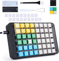 Koolertron One Handed Macro Mechanical Gaming Keyboard Fully Programmable Mini Keypad 48-Key Mini USB Macro Keyboard with Blank Keycaps for Gamers/Cashier/Designers/Video Editors