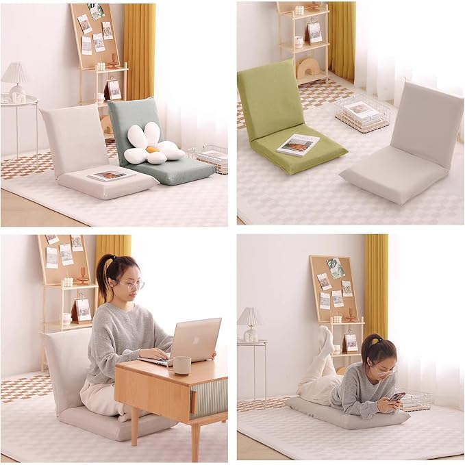 Floor air with 5 Adjustable Position Gaming Floor Seat for Living Room Floor air with Backrest Lazy Sofa air for Balcony Reading Bedroom Study RoomYellow