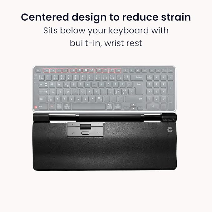 Contour RollerMouse Pro Ergonomic Central Rollerbar Design for Neck Shoulder &amp Wrist Pain Relief 6 Programmable Buttons 600-2800 DPI Productivity Plug &amp Play Mac &amp PC - Wireless - Regu