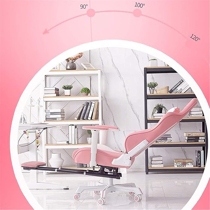 Office Chair Reclining Office Chair Gaming Chair Gaming Chair Space Capsule Computer Chair High Back Swivel Chair Chair (Color : Pink 1 (Without footrest) Size : One Size) Needed