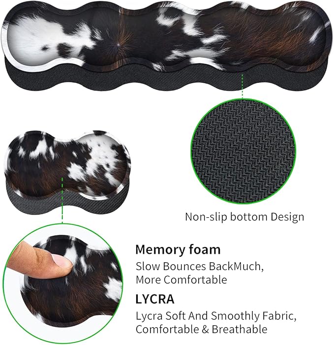 JVGFYNKL Gaming Mouse Pad XXL Large Desk Cute Black Cowhide Extended Mousepad Ergonomic Memory Foam Keyboard Wrist Rest Stitched Edges Desk Pad(31.5x11.8 in) Extended Large Mousepads Wrist Rest Set