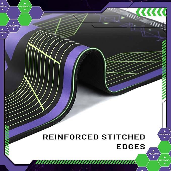 Neon Genesis Evangelion Inspired Mouse Pad - 35.4x15.7 Large Desk Mat Grid Design for Anime Fans &amp Gamers
