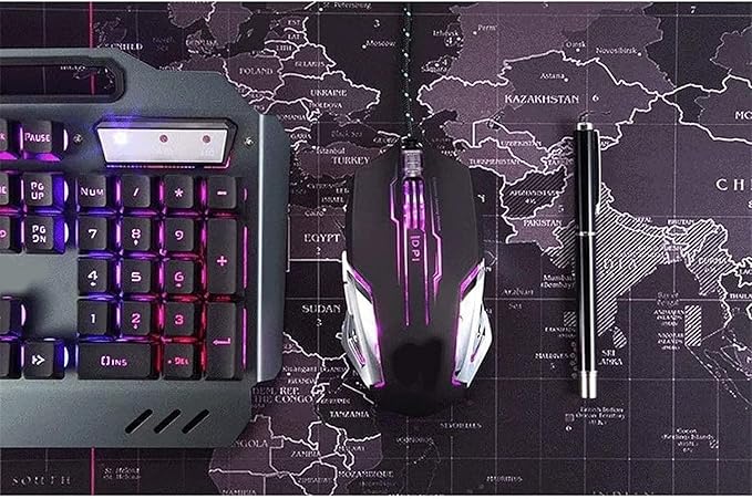 Gaming Keyboard and Mouse Combo LED Backlit Mechanical Feel Business Office Keyboard Colorful Breathing Backlit Gaming Mouse for Working Or Primer Gaming