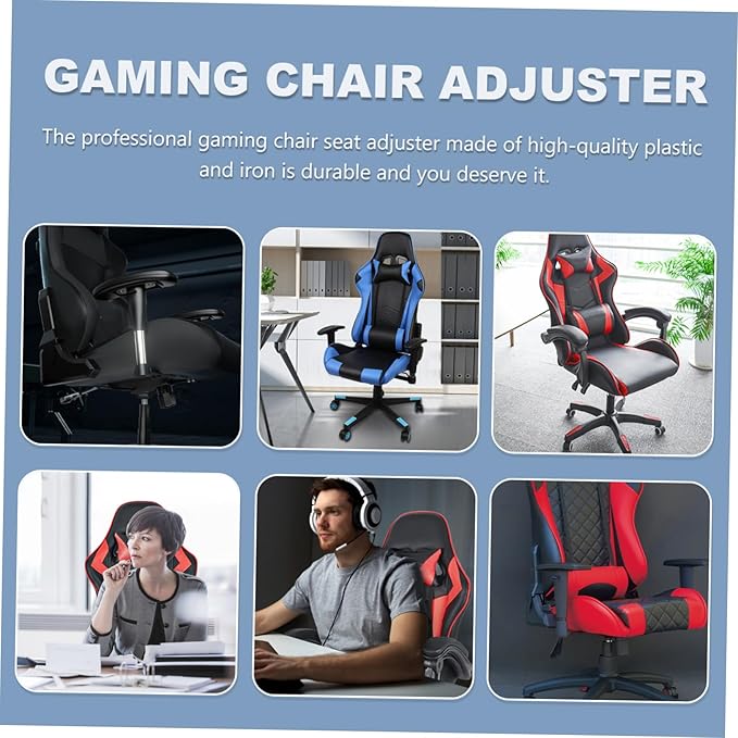 6 Pcs Game Chair Adjusters Multi Angle Regulators Plastic and Iron E Sports Chair Parts Black